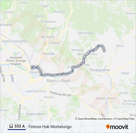 Percorso linea bus 333 A