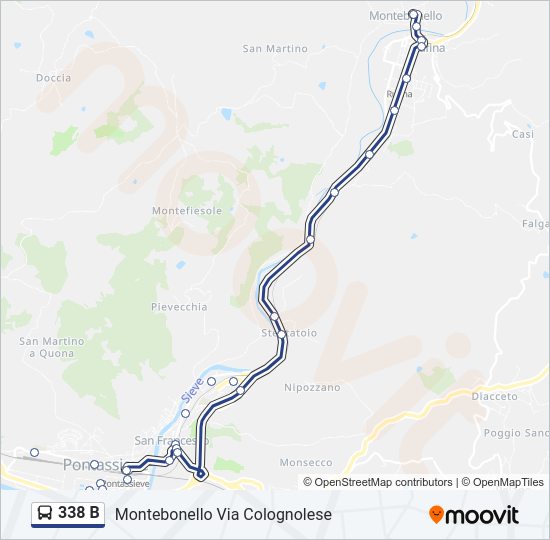 Percorso linea bus 338 B