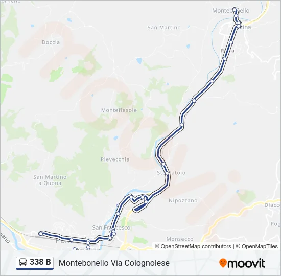 338 B Bus Line Map