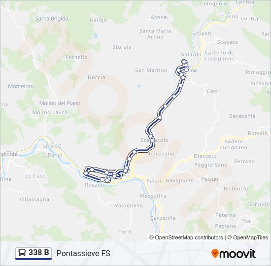 Percorso linea bus 338 B