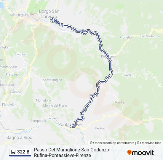 322 B Bus Line Map