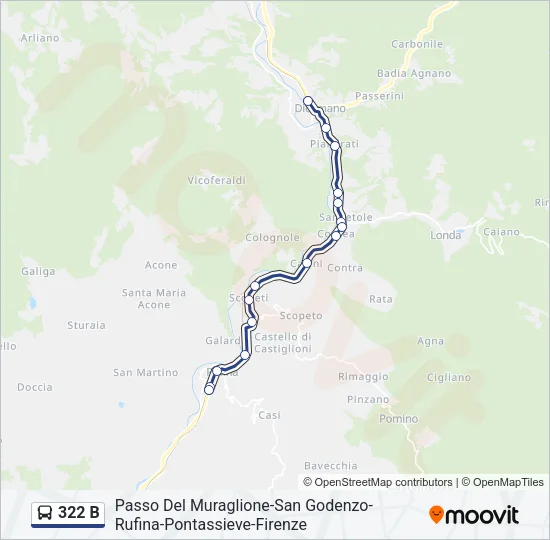322 B Bus Line Map