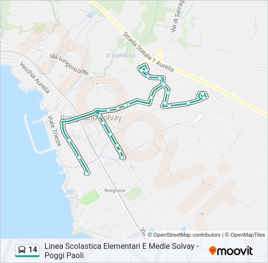 14 Bus Line Map