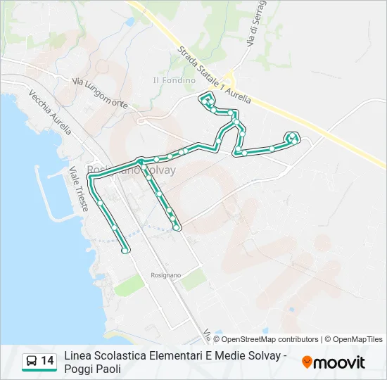14 Bus Line Map