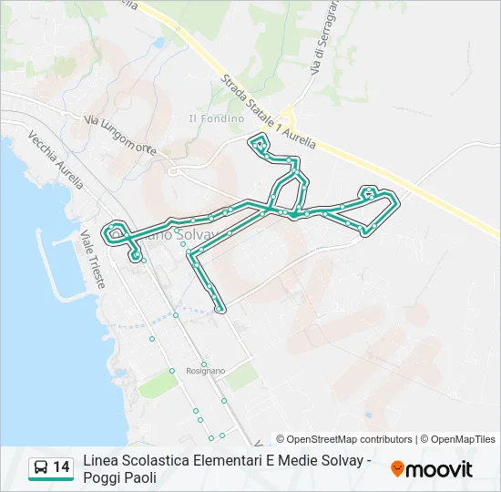 14 Bus Line Map