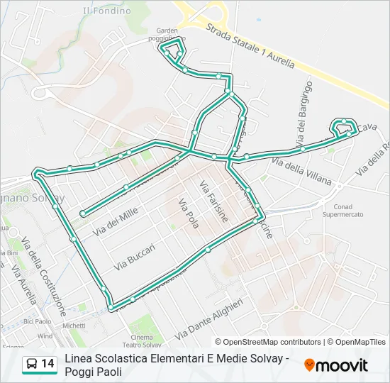 14 Bus Line Map