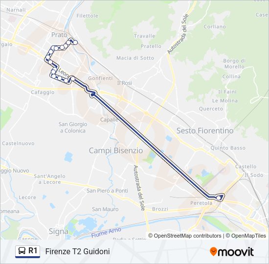 R1 Bus Line Map
