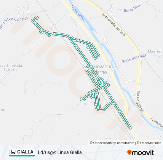 GIALLA Bus Line Map