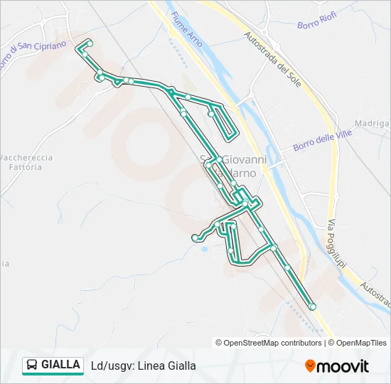 GIALLA Bus Line Map