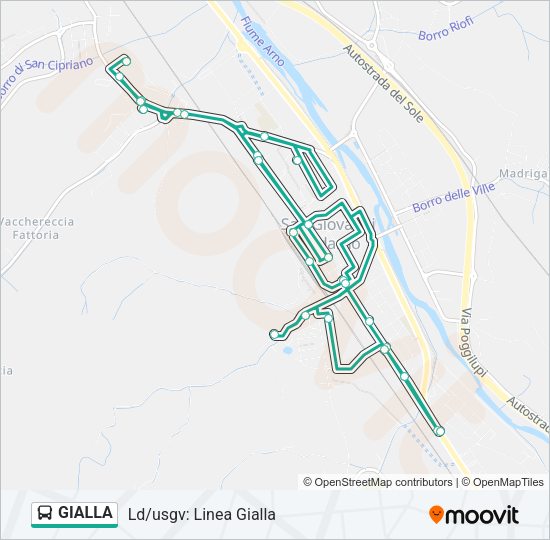 GIALLA Bus Line Map