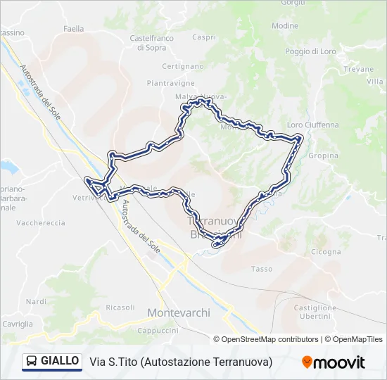 GIALLO Bus Line Map