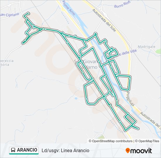 ARANCIO Bus Line Map