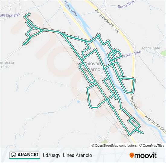 ARANCIO Bus Line Map