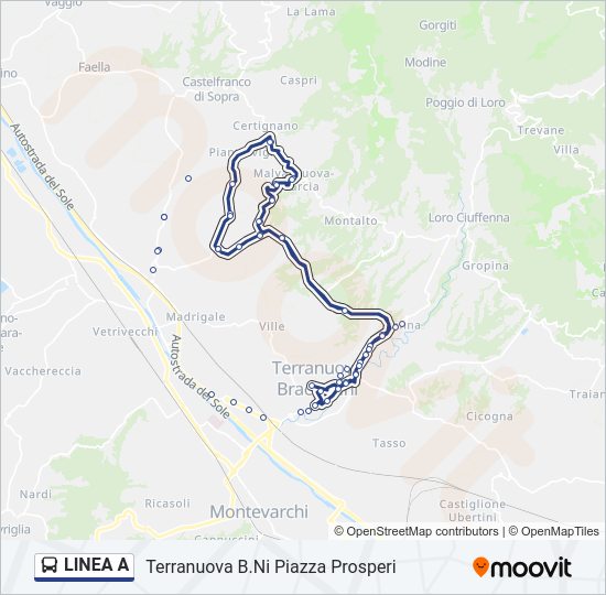 Linea A: Orari, Fermate E Mappe - Terranuova B.Ni Piazza Prosperi ...