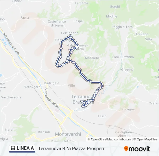LINEA A Bus Line Map