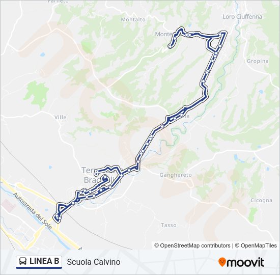 LINEA B Bus Line Map