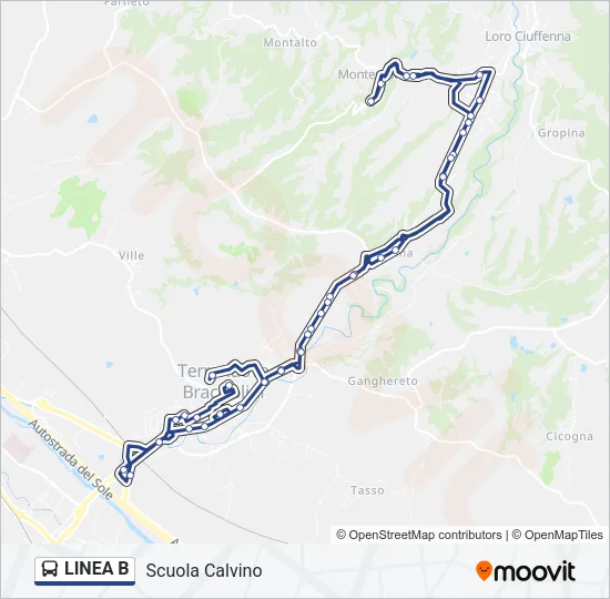 LINEA B Bus Line Map