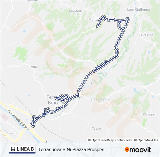 LINEA B Bus Line Map