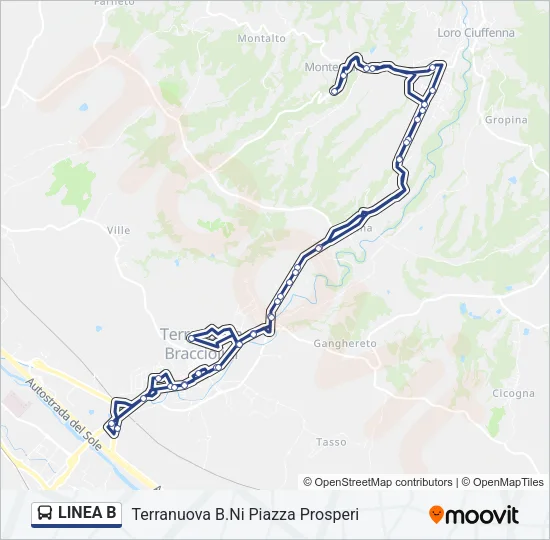 LINEA B Bus Line Map