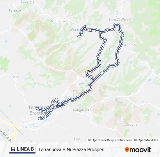 LINEA B Bus Line Map