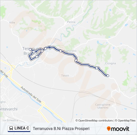 LINEA C Bus Line Map