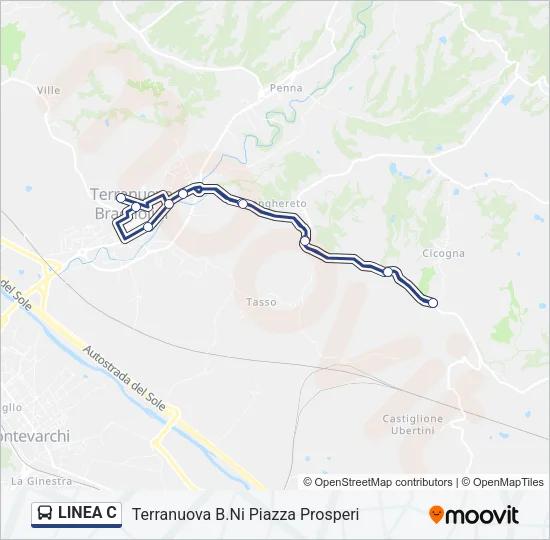 LINEA C Bus Line Map