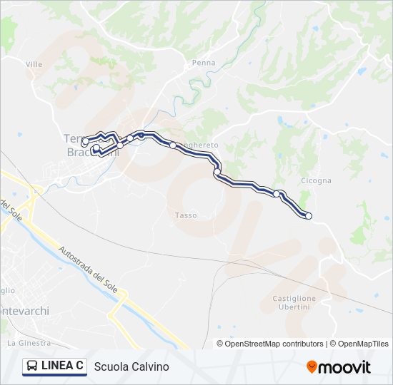 LINEA C Bus Line Map