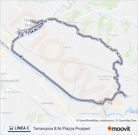 LINEA C Bus Line Map