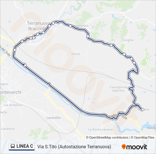 LINEA C Bus Line Map
