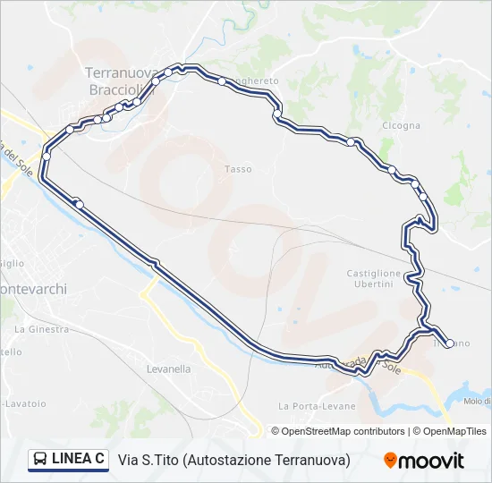 LINEA C Bus Line Map