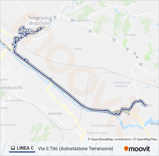 LINEA C Bus Line Map