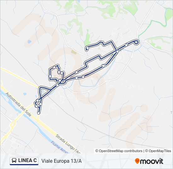 LINEA C Bus Line Map