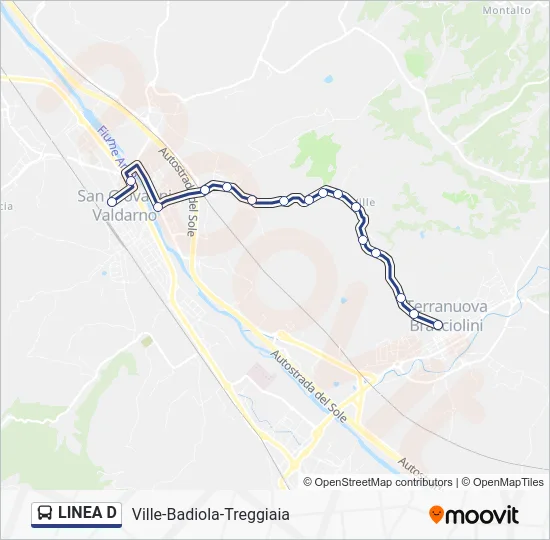 LINEA D Bus Line Map