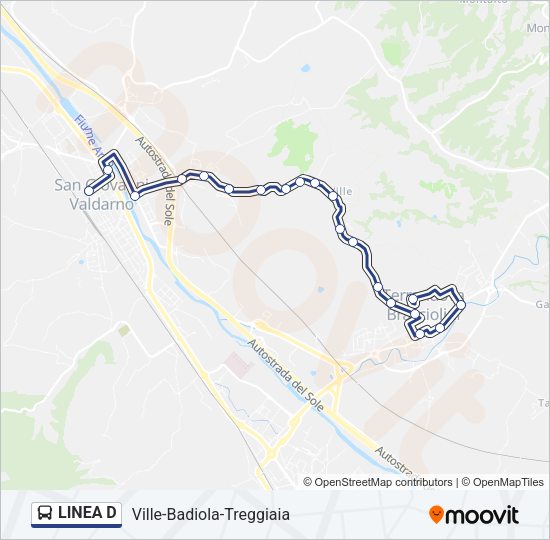 LINEA D Bus Line Map