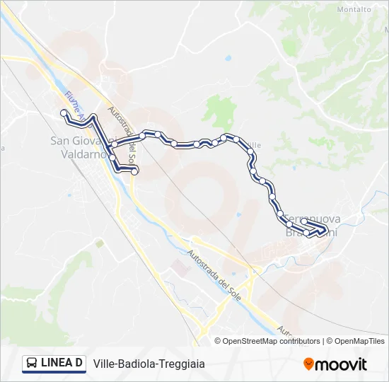 LINEA D Bus Line Map