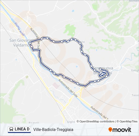 LINEA D Bus Line Map