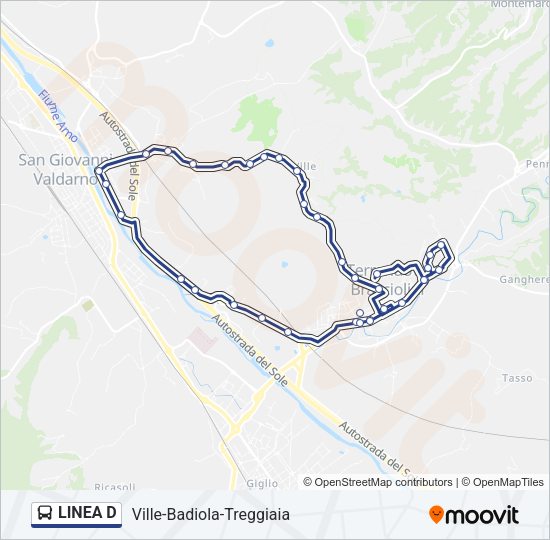 LINEA D Bus Line Map