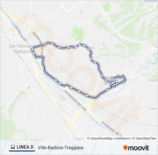 LINEA D Bus Line Map