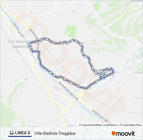 LINEA D Bus Line Map
