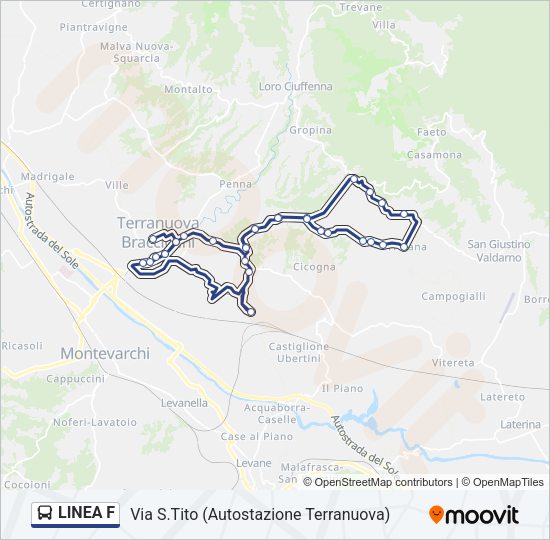 LINEA F Bus Line Map