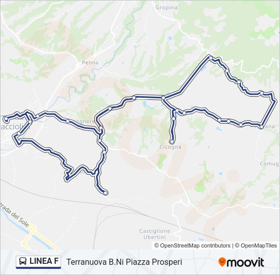 LINEA F Bus Line Map