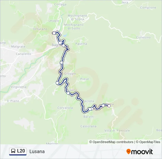 Percorso linea  L20