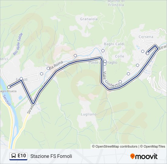 E10 Bus Line Map