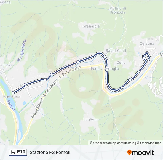 E10 Bus Line Map