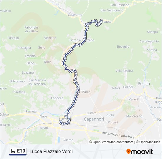 E10 Bus Line Map