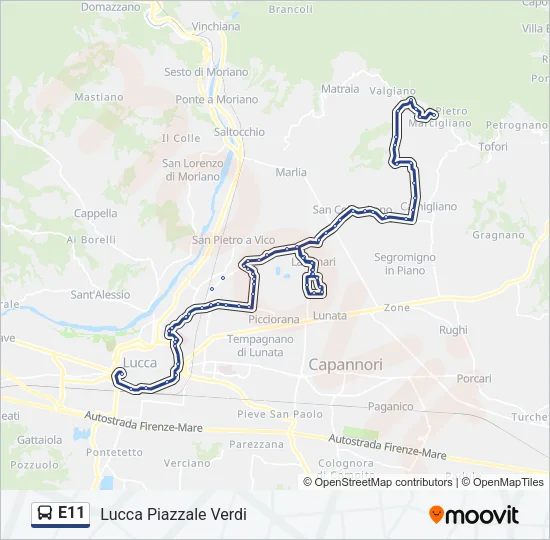 E11 Bus Line Map