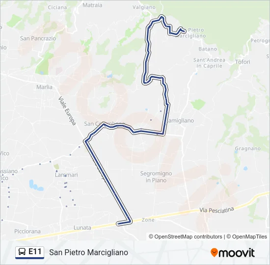 E11 Bus Line Map