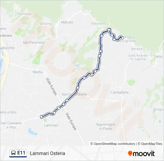 E11 Bus Line Map