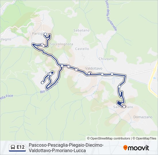 E12 Bus Line Map