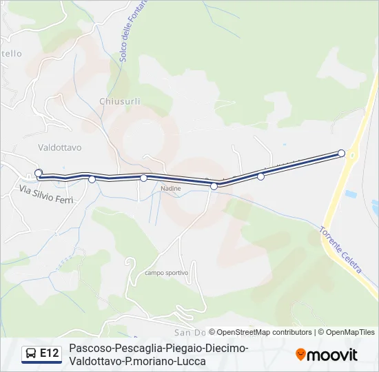 E12 Bus Line Map